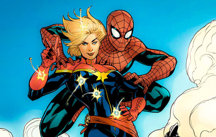 Capitã Marvel e Homem Aranha em Vingadores 4