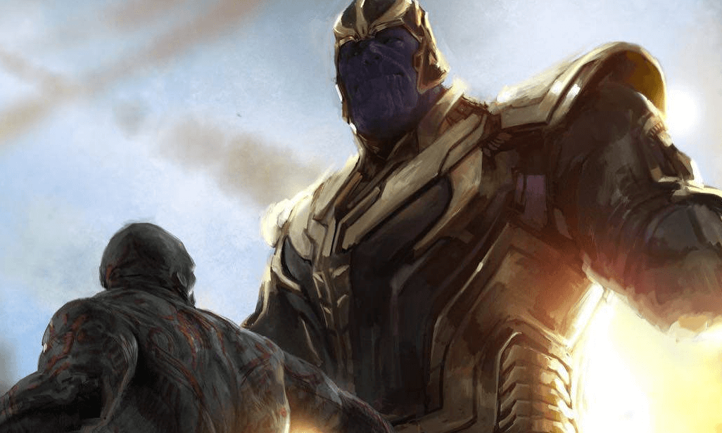 Vingadores 3 Artes revelam confronto Drax X Thanos e Thor encontrando o Stormbreaker dentro de uma besta