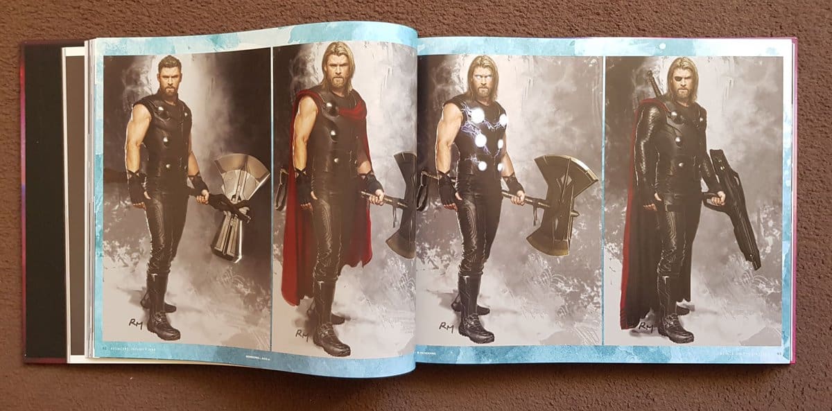 Vingadores Guerra Infinita Artes revelam visuais muito diferentes de Thor Capitão América e Homem-Aranha 5