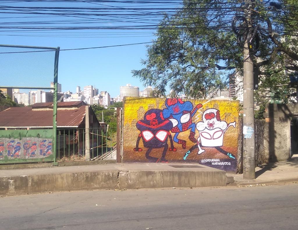 Muros de 6 cidades brasileiras são ilustrados com artes de Homem-Aranha no Aranhaverso 01 BH
