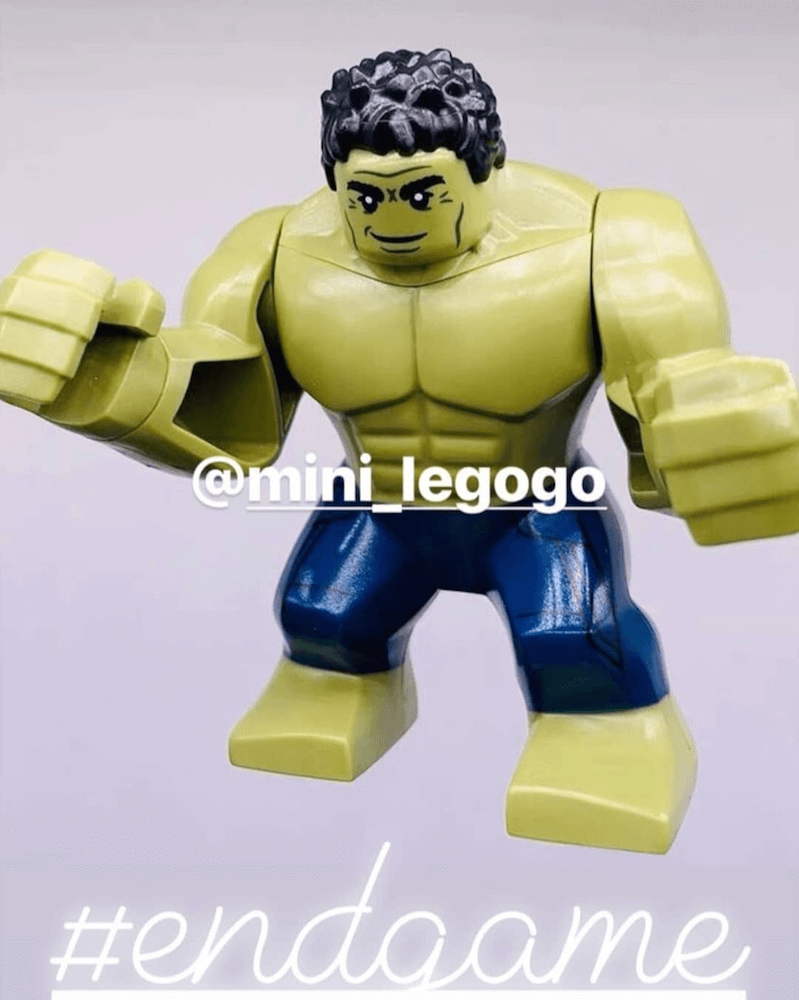 Vingadores Ultimato Imagem vazada de miniatura LEGO mostra um Hulk sorridente 01