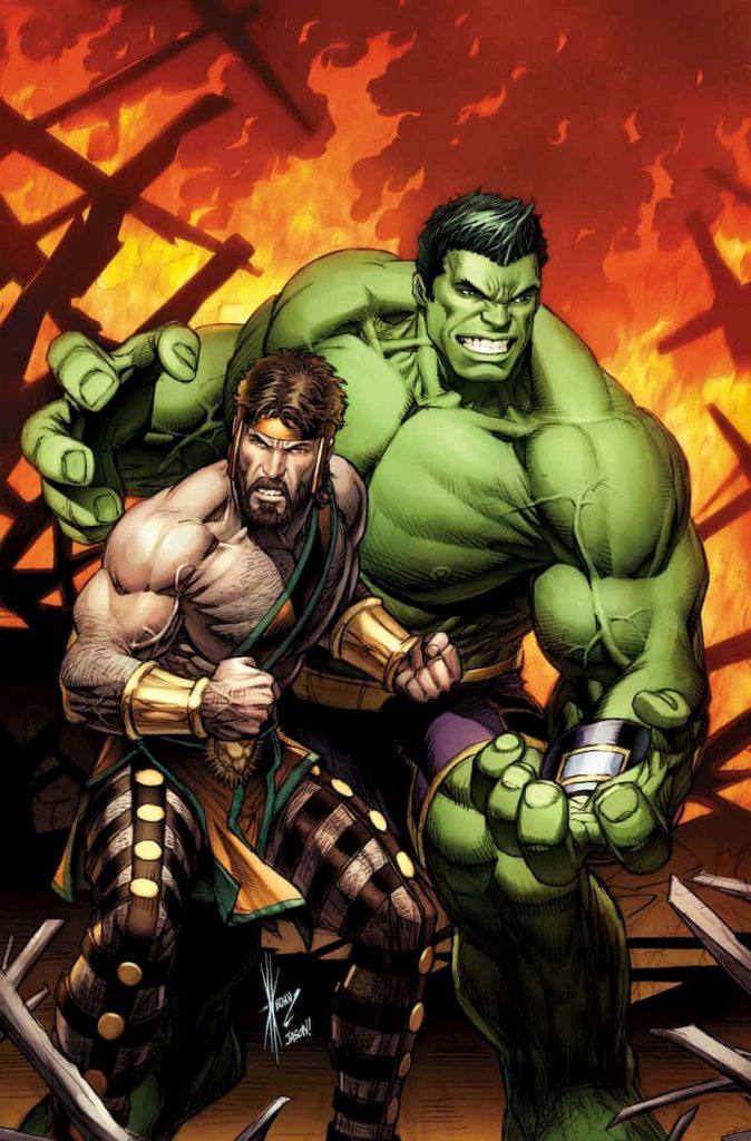 Hércules ao lado do Hulk no Universo Marvel das HQs