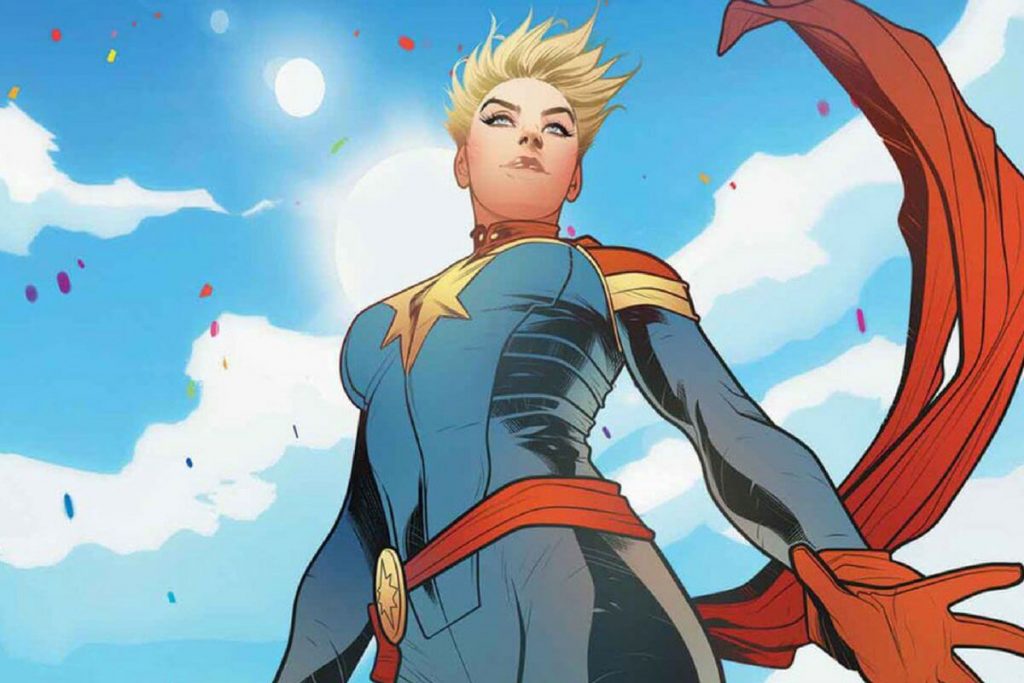 Capitã Marvel das HQ's com o cabelo curto